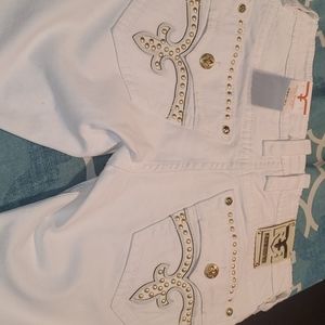 Men White Rock Revival Jeans